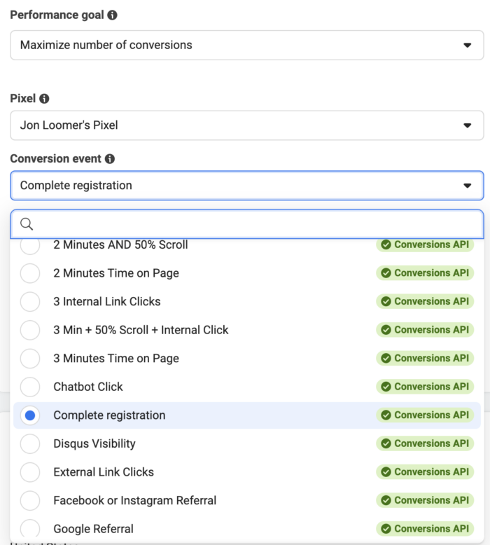 Advantage+ Shopping Conversion Events